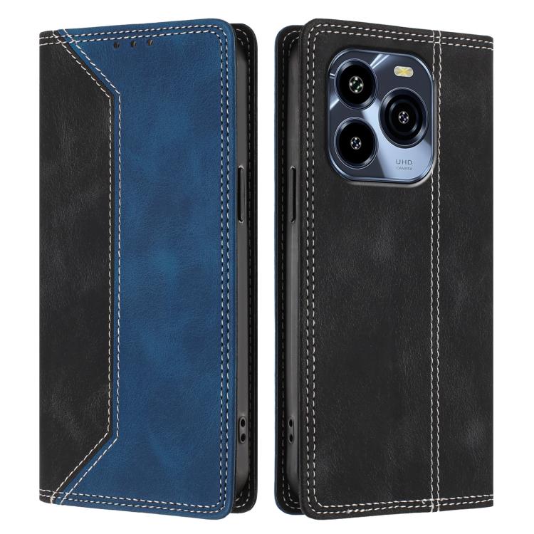 For Oukitel C65 / C65 Pro Skin Feel Two-tone RFID Blocking Vegan Leather Phone Case