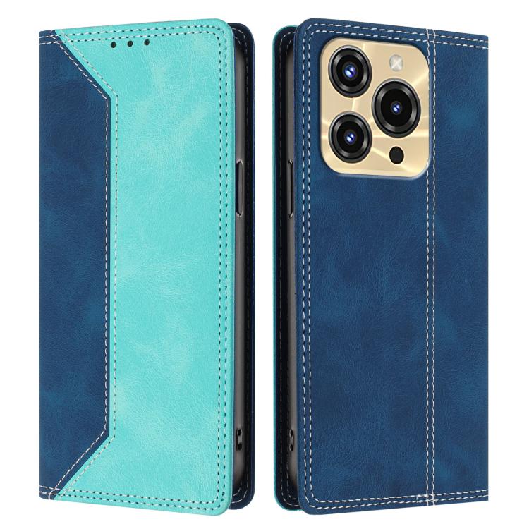 For Oukitel C68 Skin Feel Two-tone RFID Blocking Vegan Leather Phone Case
