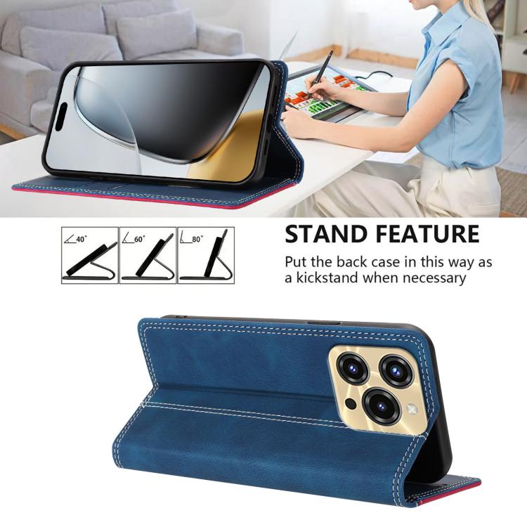 For Oukitel C68 Skin Feel Two-tone RFID Blocking Vegan Leather Phone Case