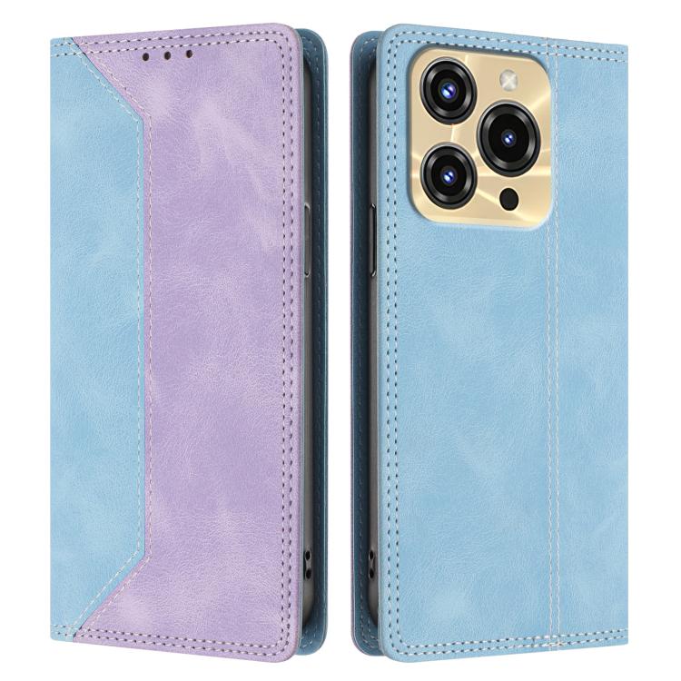 For Oukitel C68 Skin Feel Two-tone RFID Blocking Vegan Leather Phone Case