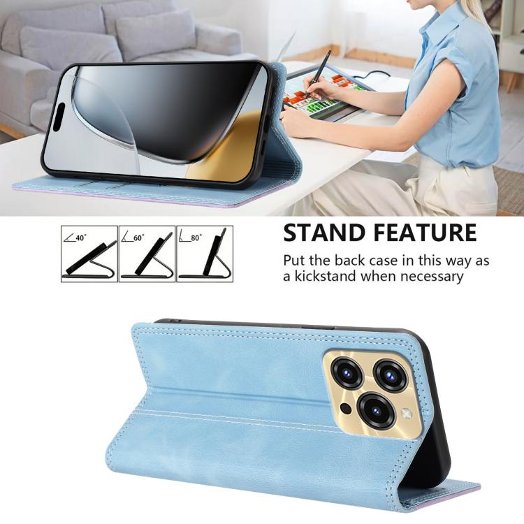 For Oukitel C69 Skin Feel Two-tone RFID Blocking Vegan Leather Phone Case