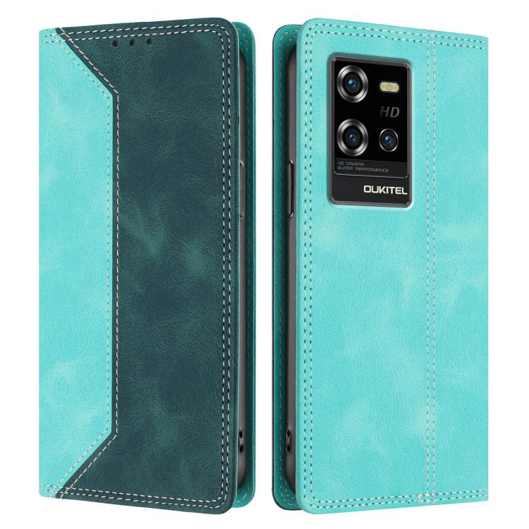 For Oukitel WP50 5G Skin Feel Two-tone RFID Blocking Vegan Leather Phone Case