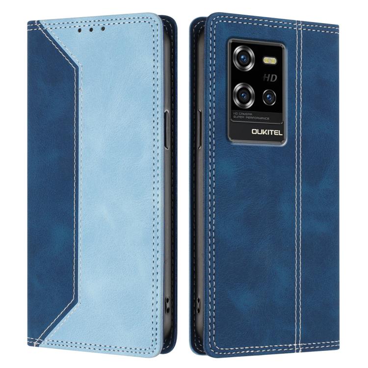 For Oukitel WP50 5G Skin Feel Two-tone RFID Blocking Vegan Leather Phone Case
