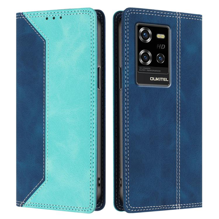 For Oukitel WP50 5G Skin Feel Two-tone RFID Blocking Vegan Leather Phone Case