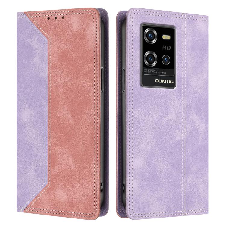 For Oukitel WP50 5G Skin Feel Two-tone RFID Blocking Vegan Leather Phone Case