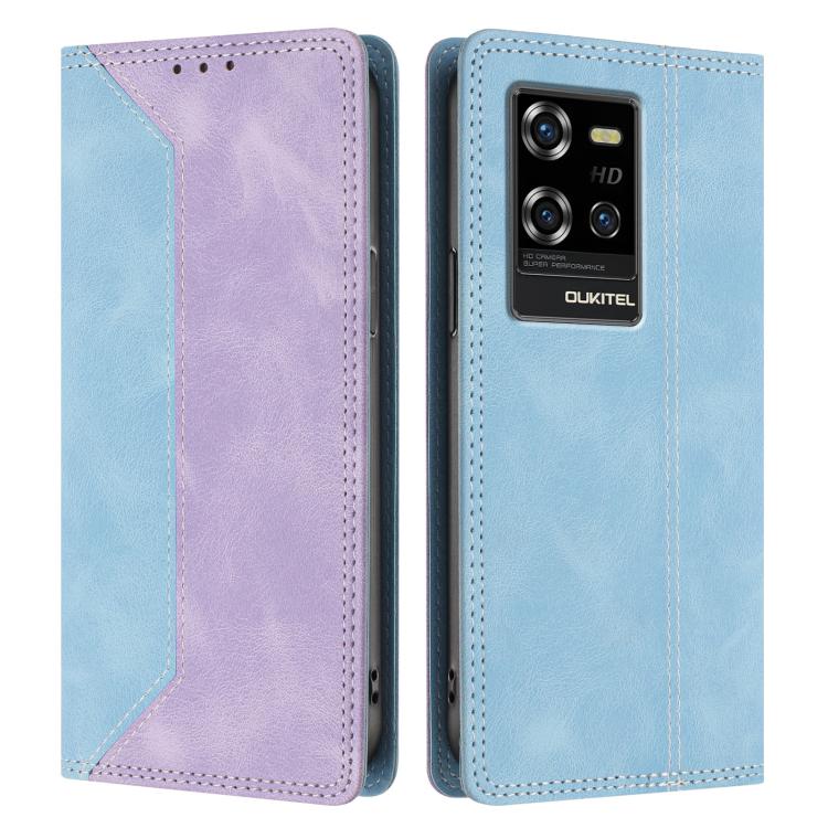 For Oukitel WP50 5G Skin Feel Two-tone RFID Blocking Vegan Leather Phone Case