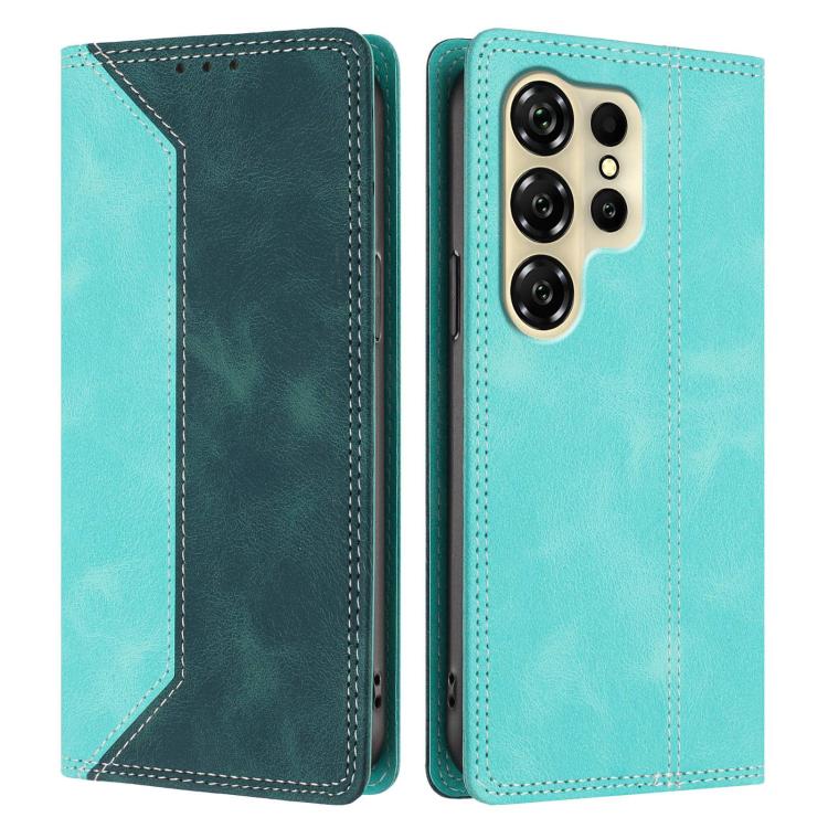 For Oukitel C26 Skin Feel Two-tone RFID Blocking Vegan Leather Phone Case