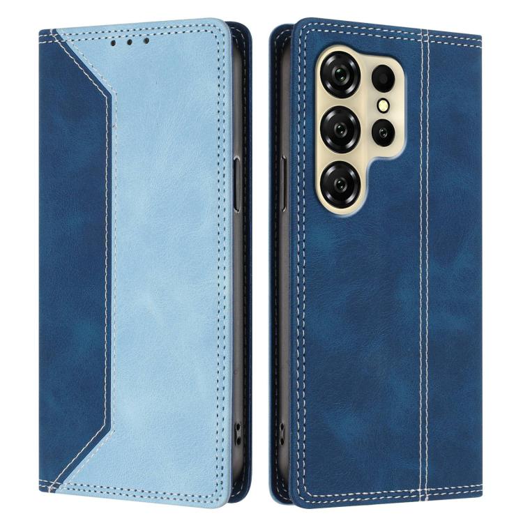 For Oukitel C26 Skin Feel Two-tone RFID Blocking Vegan Leather Phone Case