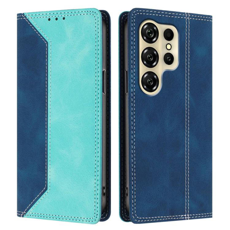 For Oukitel C26 Skin Feel Two-tone RFID Blocking Vegan Leather Phone Case