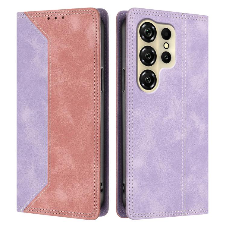 For Oukitel C26 Skin Feel Two-tone RFID Blocking Vegan Leather Phone Case