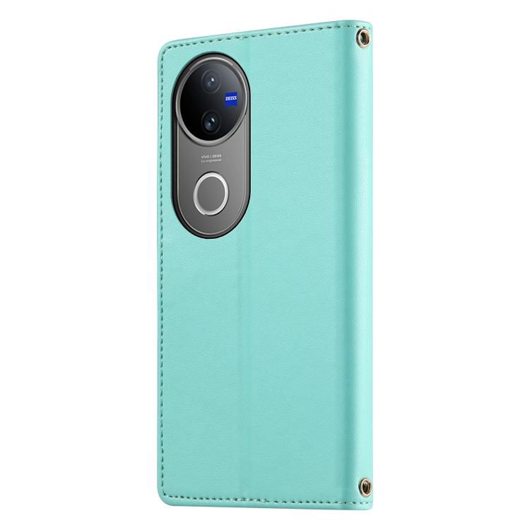 For vivo V50 5G Global Cute Cats Magnetic Closure Vegan Leather Phone Case with Strap