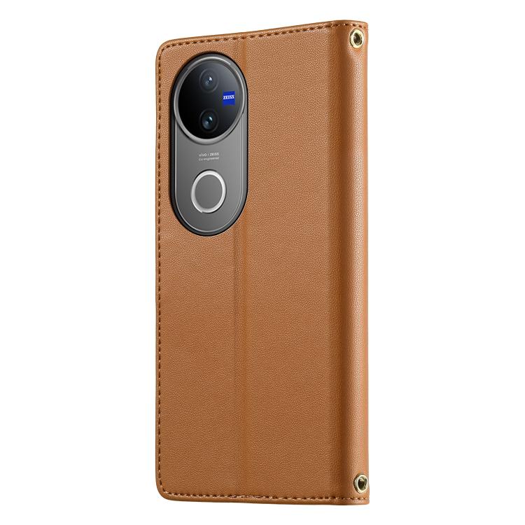 For vivo V50 5G Global Cute Cats Magnetic Closure Vegan Leather Phone Case with Strap