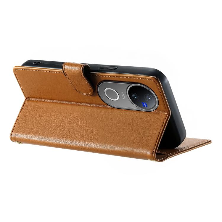 For vivo V50 5G Global Cute Cats Magnetic Closure Vegan Leather Phone Case with Strap