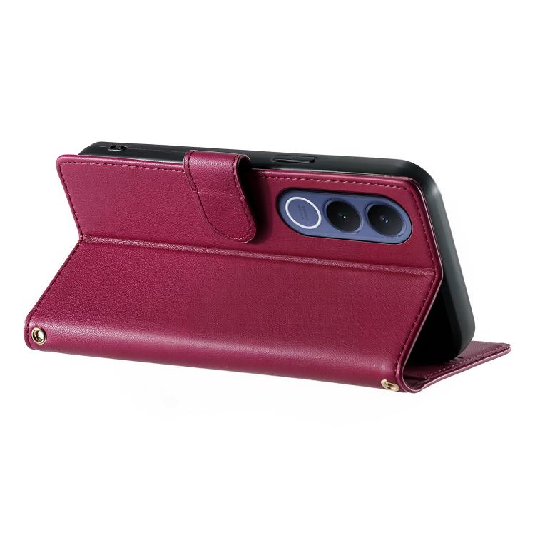 For vivo V70 FE 5G Cute Cats Magnetic Closure Vegan Leather Phone Case with Strap