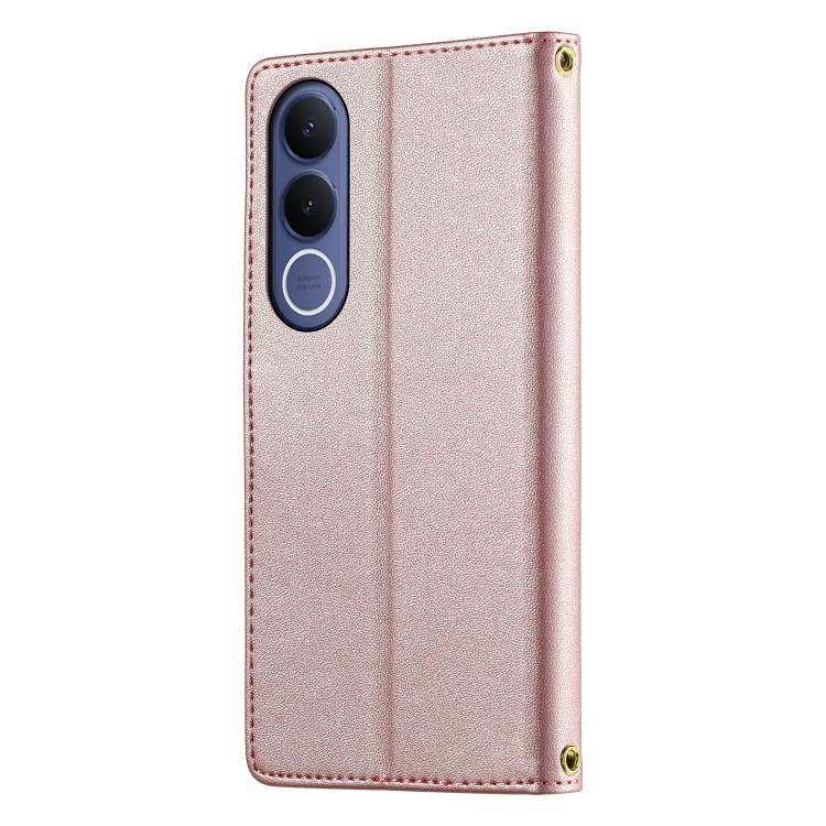 For vivo V70 FE 5G Cute Cats Magnetic Closure Vegan Leather Phone Case with Strap
