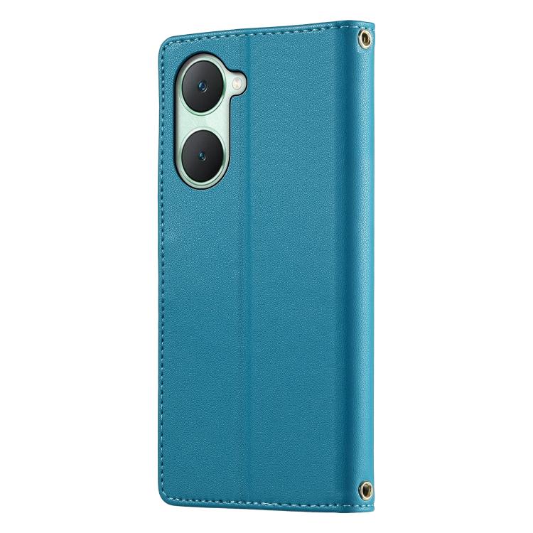 For vivo Y03 4G / vivo Y18 4G Cute Cats Magnetic Closure Vegan Leather Phone Case with Strap