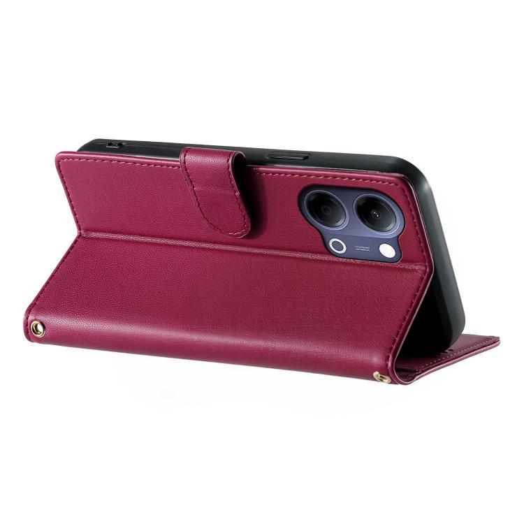 For vivo Y21 5G 2026 / vivo Y05 4G Cute Cats Magnetic Closure Vegan Leather Phone Case with Strap