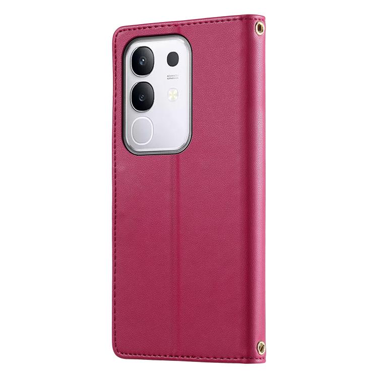 For vivo Y29 4G Cute Cats Magnetic Closure Vegan Leather Phone Case with Strap