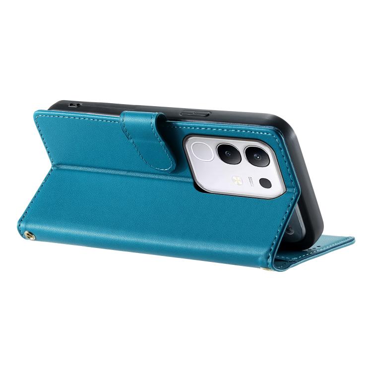 For vivo Y29 4G Cute Cats Magnetic Closure Vegan Leather Phone Case with Strap