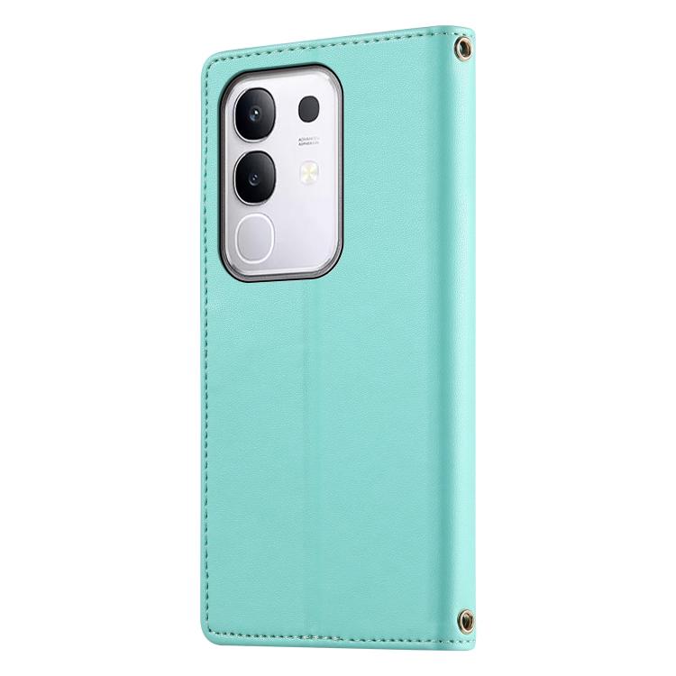For vivo Y29 4G Cute Cats Magnetic Closure Vegan Leather Phone Case with Strap