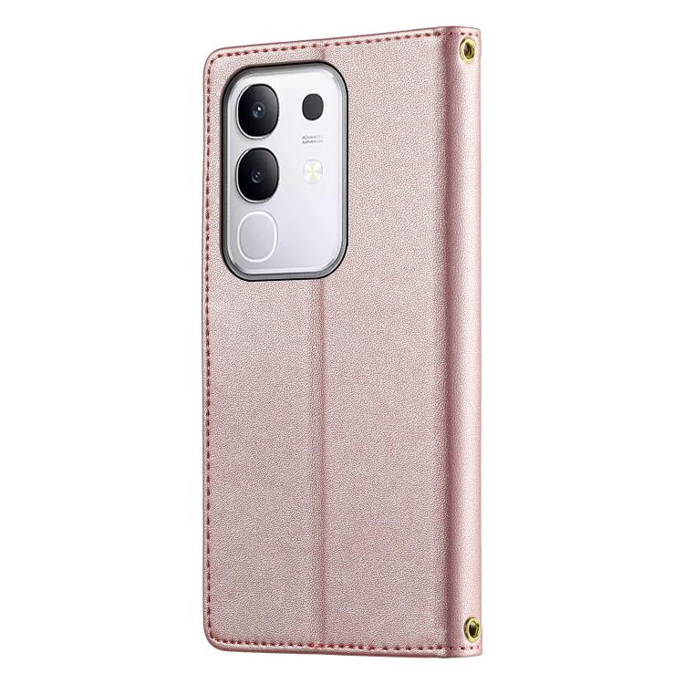 For vivo Y29 4G Cute Cats Magnetic Closure Vegan Leather Phone Case with Strap