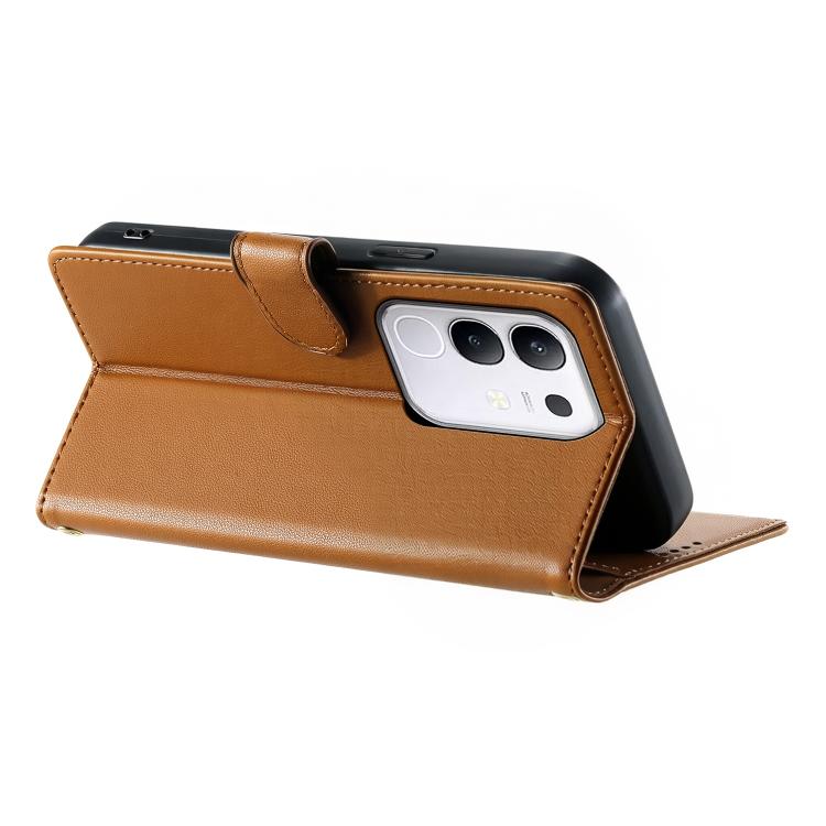 For vivo Y29 4G Cute Cats Magnetic Closure Vegan Leather Phone Case with Strap