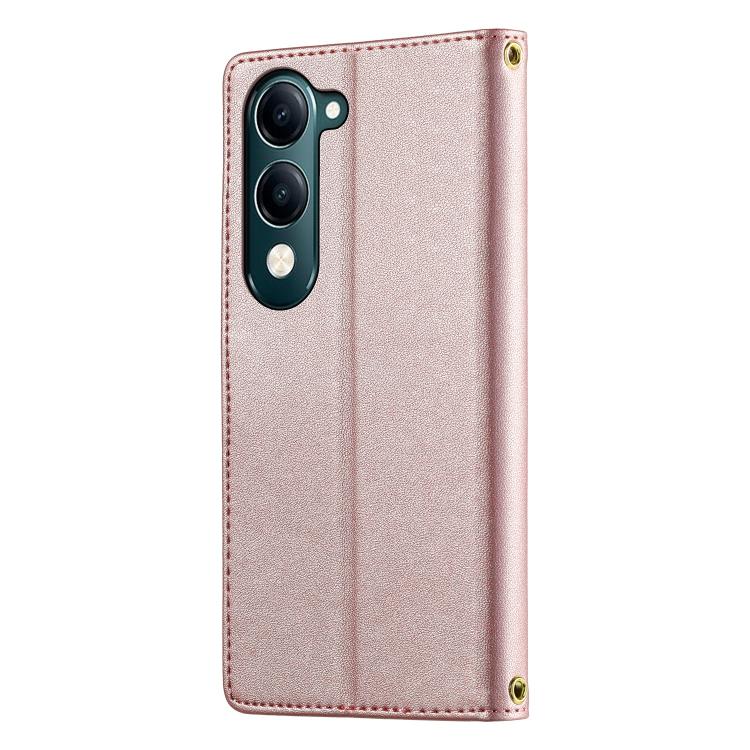 For vivo Y29s 5G / vivo Y04 4G Cute Cats Magnetic Closure Vegan Leather Phone Case with Strap