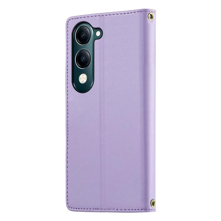 For vivo Y29s 5G / vivo Y04 4G Cute Cats Magnetic Closure Vegan Leather Phone Case with Strap