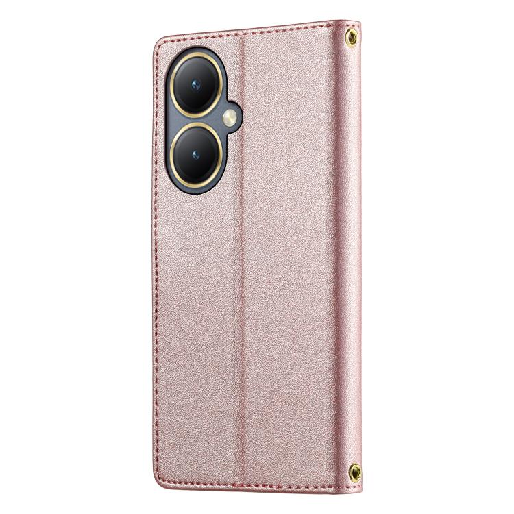 For vivo Y35+ / Y35m+ / Y27 4G 2023 Cute Cats Magnetic Closure Vegan Leather Phone Case with Strap