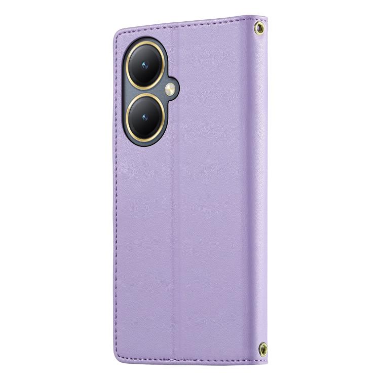 For vivo Y35+ / Y35m+ / Y27 4G 2023 Cute Cats Magnetic Closure Vegan Leather Phone Case with Strap