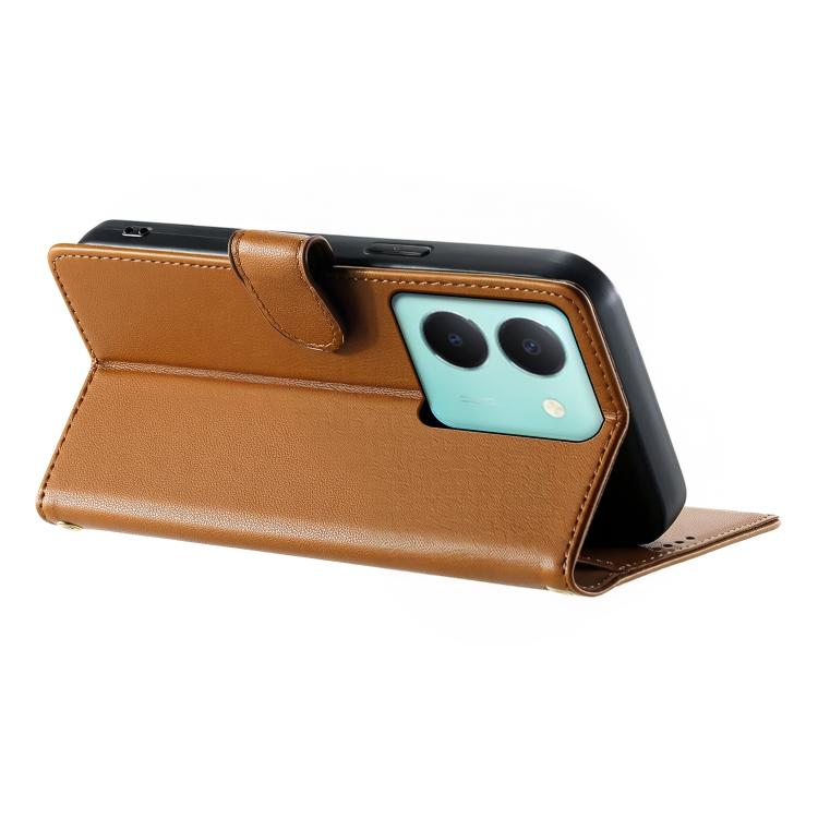 For vivo Y36 5G Global Cute Cats Magnetic Closure Vegan Leather Phone Case with Strap