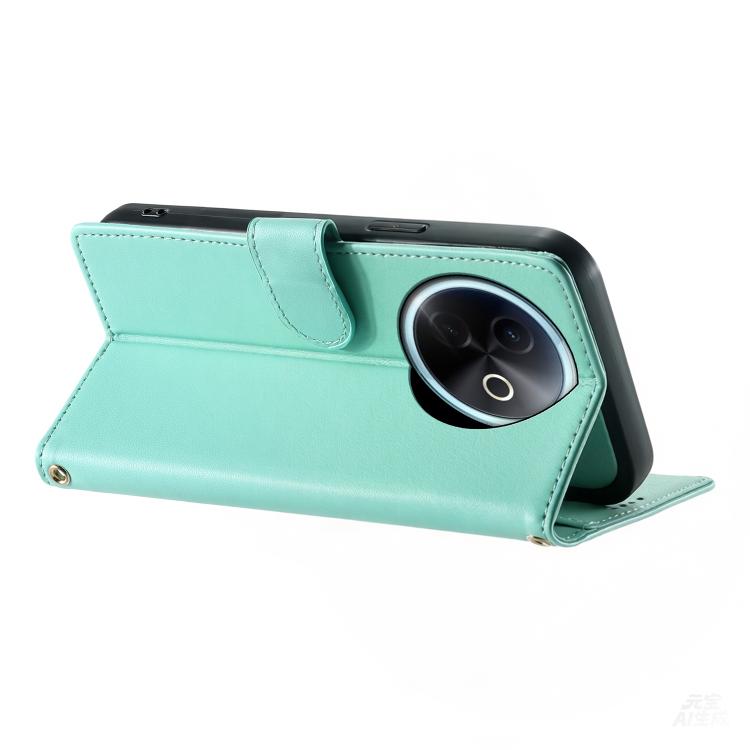 For vivo Y39 5G Cute Cats Magnetic Closure Vegan Leather Phone Case with Strap