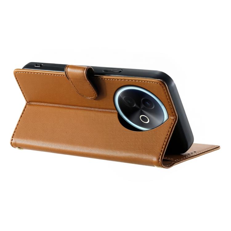 For vivo Y39 5G Cute Cats Magnetic Closure Vegan Leather Phone Case with Strap