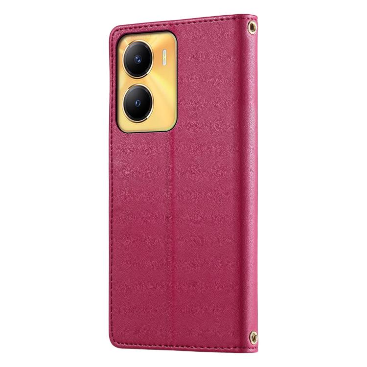 For vivo Y56 / Y16 / Y02s Cute Cats Magnetic Closure Vegan Leather Phone Case with Strap