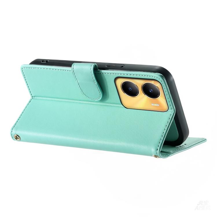 For vivo Y56 / Y16 / Y02s Cute Cats Magnetic Closure Vegan Leather Phone Case with Strap
