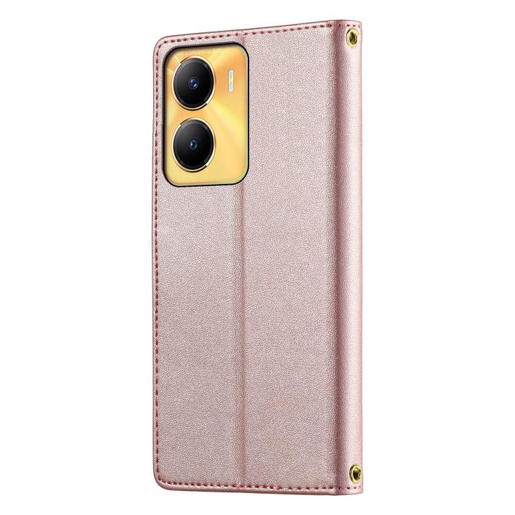 For vivo Y56 / Y16 / Y02s Cute Cats Magnetic Closure Vegan Leather Phone Case with Strap