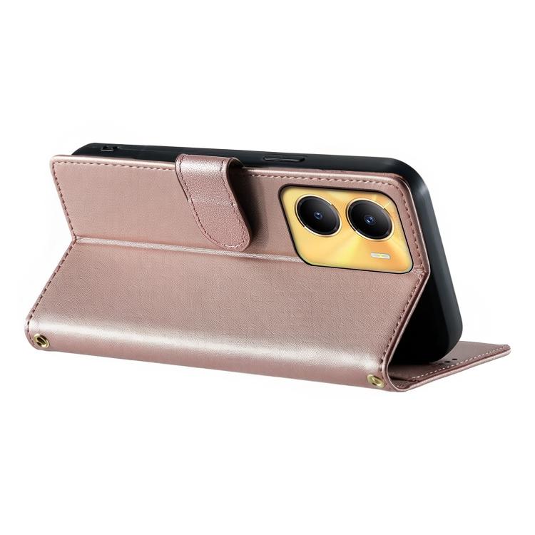 For vivo Y56 / Y16 / Y02s Cute Cats Magnetic Closure Vegan Leather Phone Case with Strap