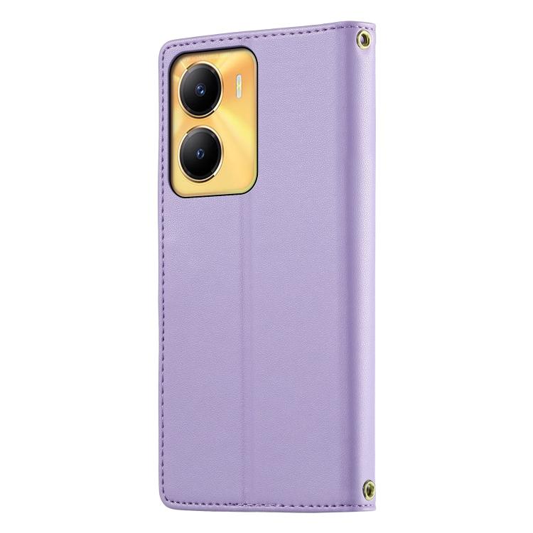 For vivo Y56 / Y16 / Y02s Cute Cats Magnetic Closure Vegan Leather Phone Case with Strap