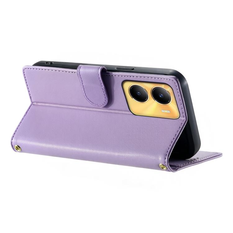 For vivo Y56 / Y16 / Y02s Cute Cats Magnetic Closure Vegan Leather Phone Case with Strap