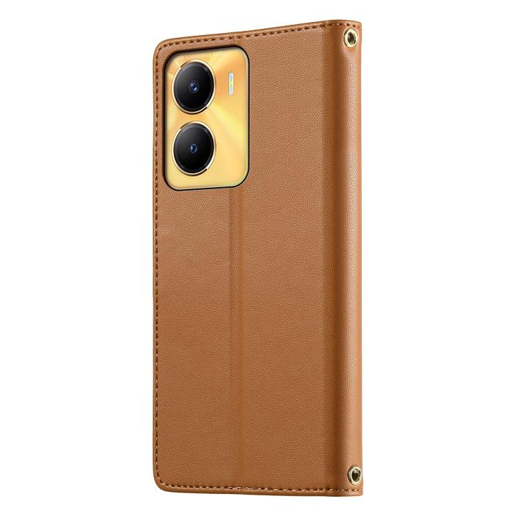 For vivo Y56 / Y16 / Y02s Cute Cats Magnetic Closure Vegan Leather Phone Case with Strap