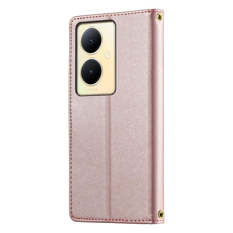 For vivo Y78 / vivo Y78+ Cute Cats Magnetic Closure Vegan Leather Phone Case with Strap
