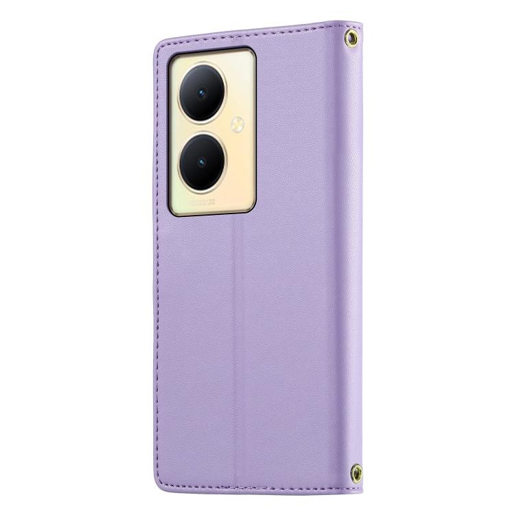 For vivo Y78 / vivo Y78+ Cute Cats Magnetic Closure Vegan Leather Phone Case with Strap