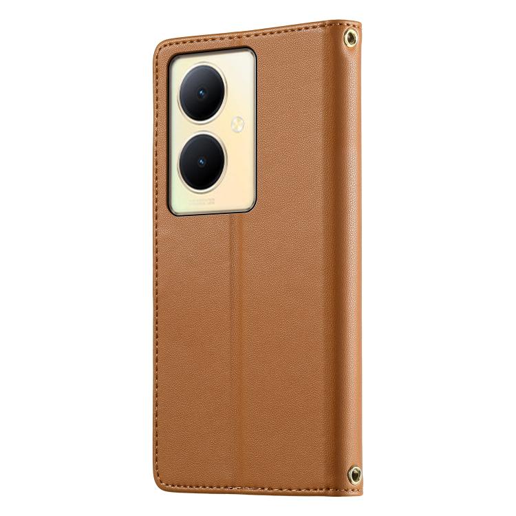 For vivo Y78 / vivo Y78+ Cute Cats Magnetic Closure Vegan Leather Phone Case with Strap