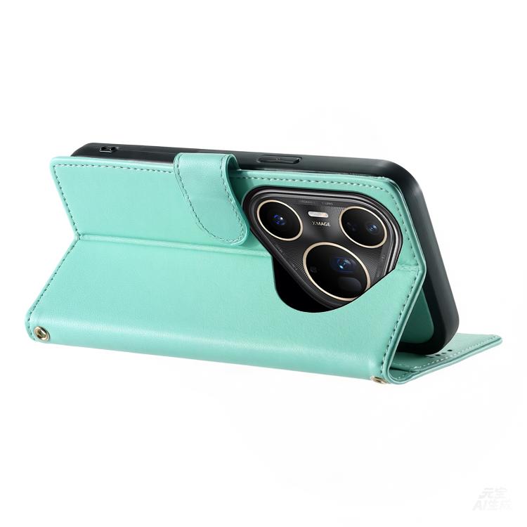 For Huawei Pura 80 Ultra 5G Cute Cats Magnetic Closure Vegan Leather Phone Case with Strap