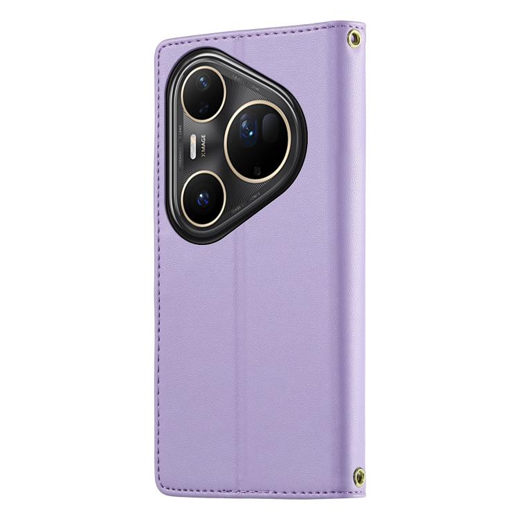 For Huawei Pura 80 Ultra 5G Cute Cats Magnetic Closure Vegan Leather Phone Case with Strap