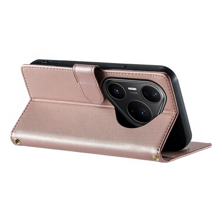 For Huawei Pura 80 Pro 5G / Pura 80 Pro+ 5G Cute Cats Magnetic Closure Vegan Leather Phone Case with Strap