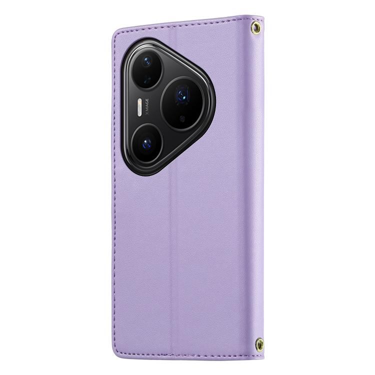 For Huawei Pura 80 Pro 5G / Pura 80 Pro+ 5G Cute Cats Magnetic Closure Vegan Leather Phone Case with Strap
