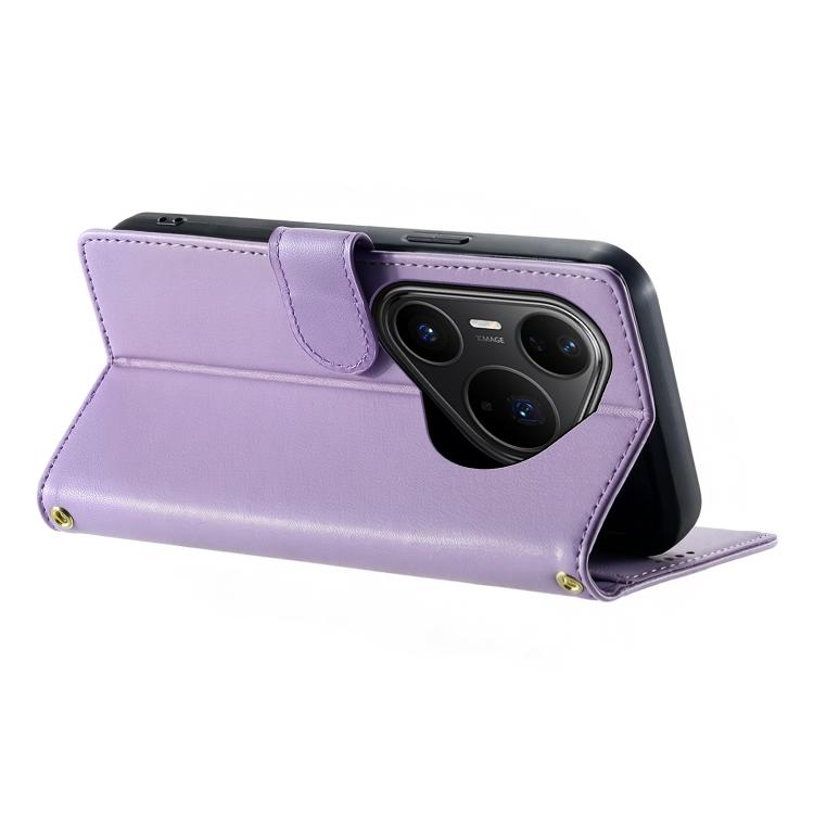 For Huawei Pura 80 Pro 5G / Pura 80 Pro+ 5G Cute Cats Magnetic Closure Vegan Leather Phone Case with Strap