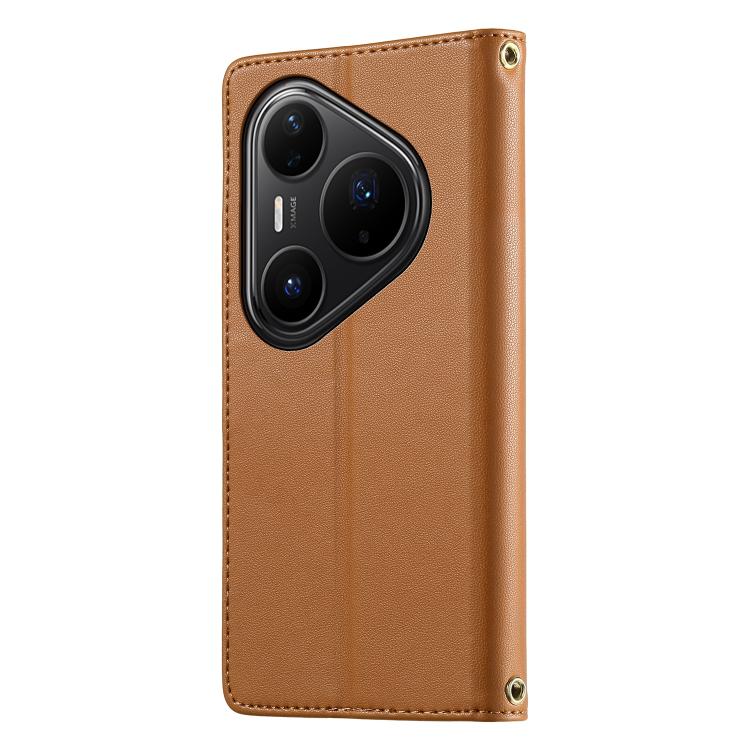 For Huawei Pura 80 Pro 5G / Pura 80 Pro+ 5G Cute Cats Magnetic Closure Vegan Leather Phone Case with Strap
