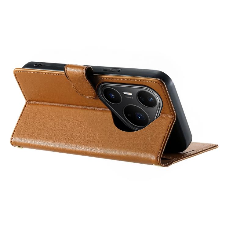 For Huawei Pura 80 Pro 5G / Pura 80 Pro+ 5G Cute Cats Magnetic Closure Vegan Leather Phone Case with Strap